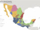 Kartan visar områden där karteller har inflytande. Provinserna Oaxaca, Chiapas och Quintana Roo är fria. I dessa områden har Zapatisterna politiskt inflytande, organiserar bönderna och ser till att knarket får inte fäste. Karta från elordenmundial.com.