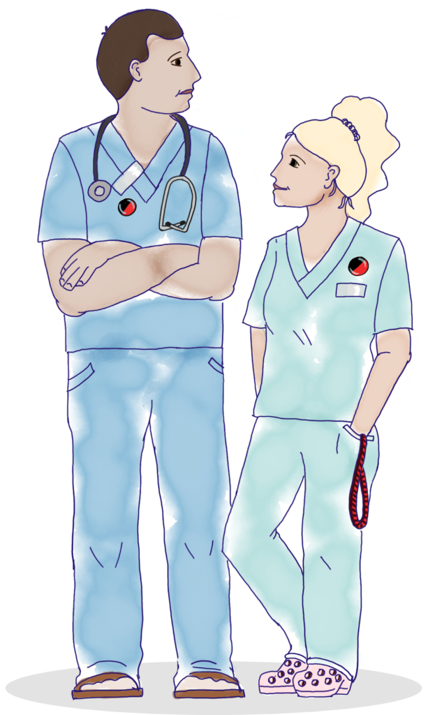 Två vårdarbetare