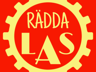 Rädda LAS: Gul text på röd bakgrund
