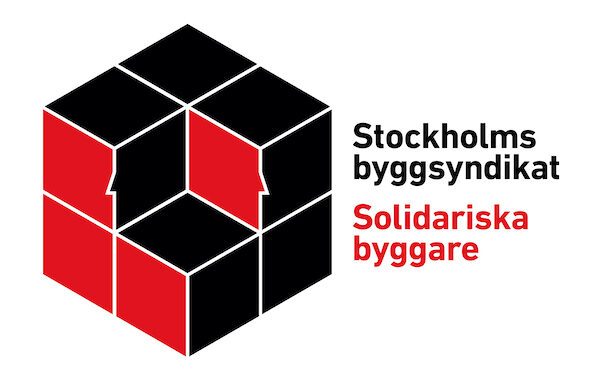 Logotyp för fackförening för arebtare inom bygg i Stockholm, av SAC Syndikalisterna