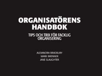 Bokomslag till boken "organisatörens handbok". Svart bakgrund med vita bokstäver.