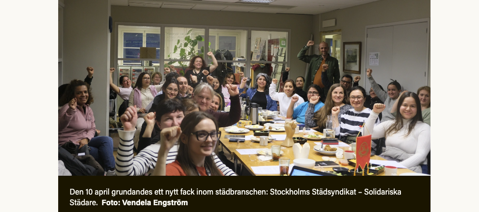 Många städarbetare har samlats för att bilda en syndikalistisk fackförening