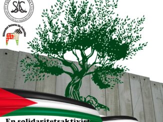 Affisch för inbjudan till föreläsning om palestinska bönders kamp att få vara kvar på sin mark